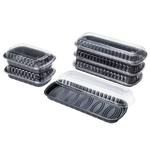 Karat Full Slab Black PP Plastic Rib Container with Clear PP lid — 100 ct — product photo 9