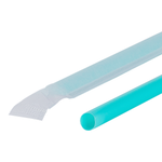Karat Giant Straws, Individually Wrapped, Aqua (0.31" x 10.25") — 1,200 ct — product photo 2