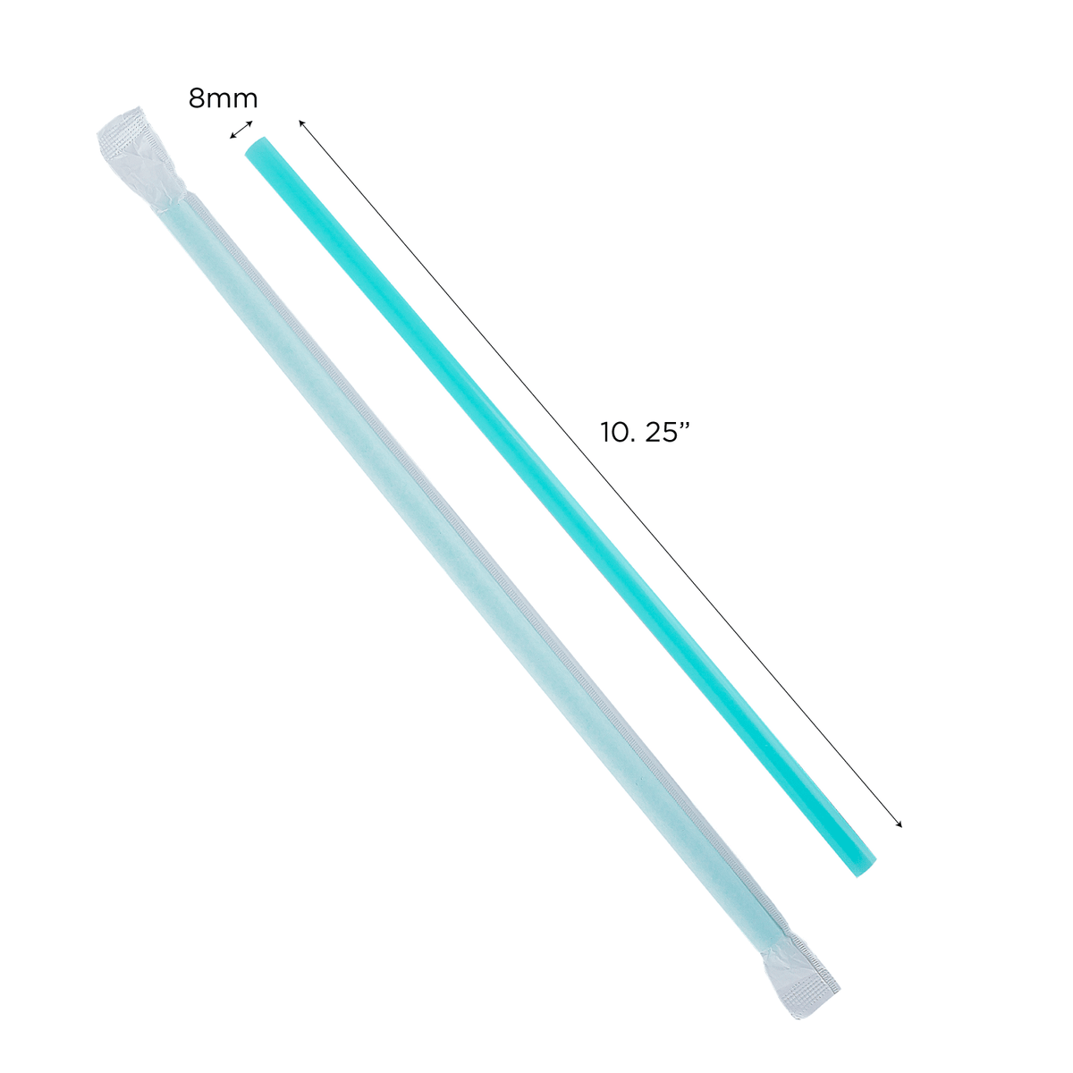 Karat Giant Straws, Individually Wrapped, Aqua (0.31" x 10.25") — 1,200 ct — product photo 5