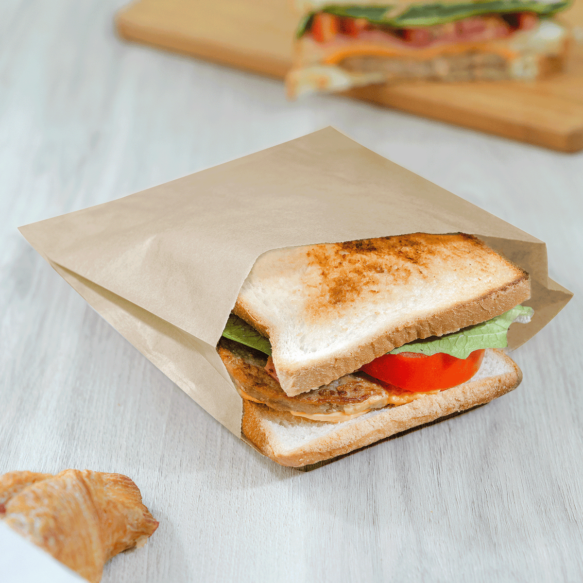 Karat Grease-Resistant Sandwich Bag, Kraft — 2,000 ct