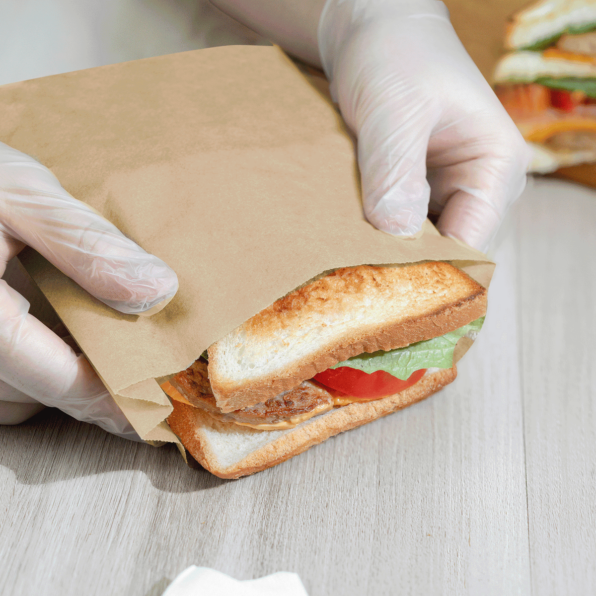 Karat Grease-Resistant Sandwich Bag, Kraft — 2,000 ct — product photo 3