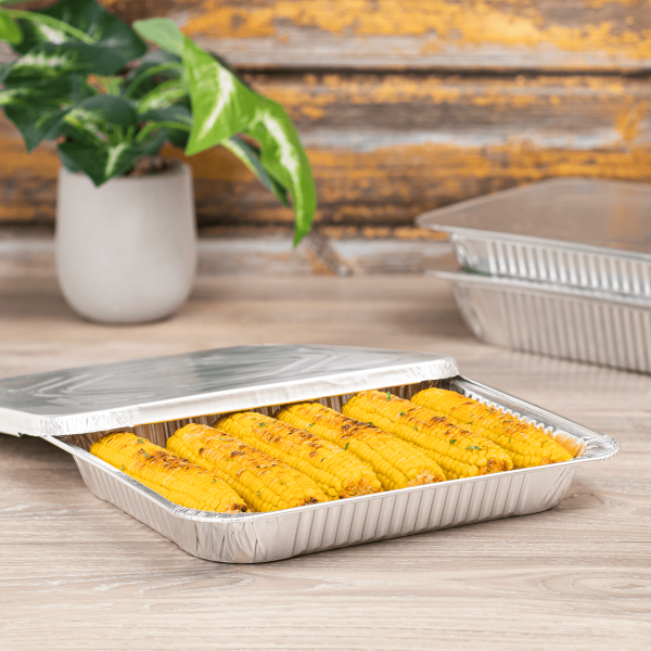 Karat Half Size Heavy-Duty Aluminum Foil Steam Table Pan, Shallow Depth — 100 ct — product photo 3