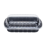 Karat Half Slab Black PP Plastic Rib Container with Clear PP lid — 100 ct — product photo 4