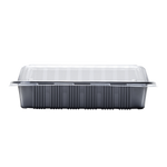 Karat Half Slab Black PP Plastic Rib Container with Clear PP lid — 100 ct — product photo 5