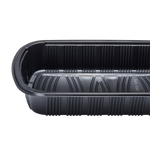 Karat Half Slab Black PP Plastic Rib Container with Clear PP lid — 100 ct — product photo 9