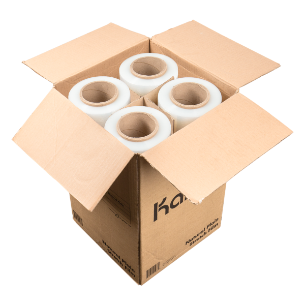 Karat Hand Wrap Stretch Film (18" x1500'), 80 Gauge — 4 Rolls