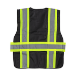 Karat High Visibility Reflective Safety Vest with Zipper Fastening (Black), Large — 1 pc — product photo 2