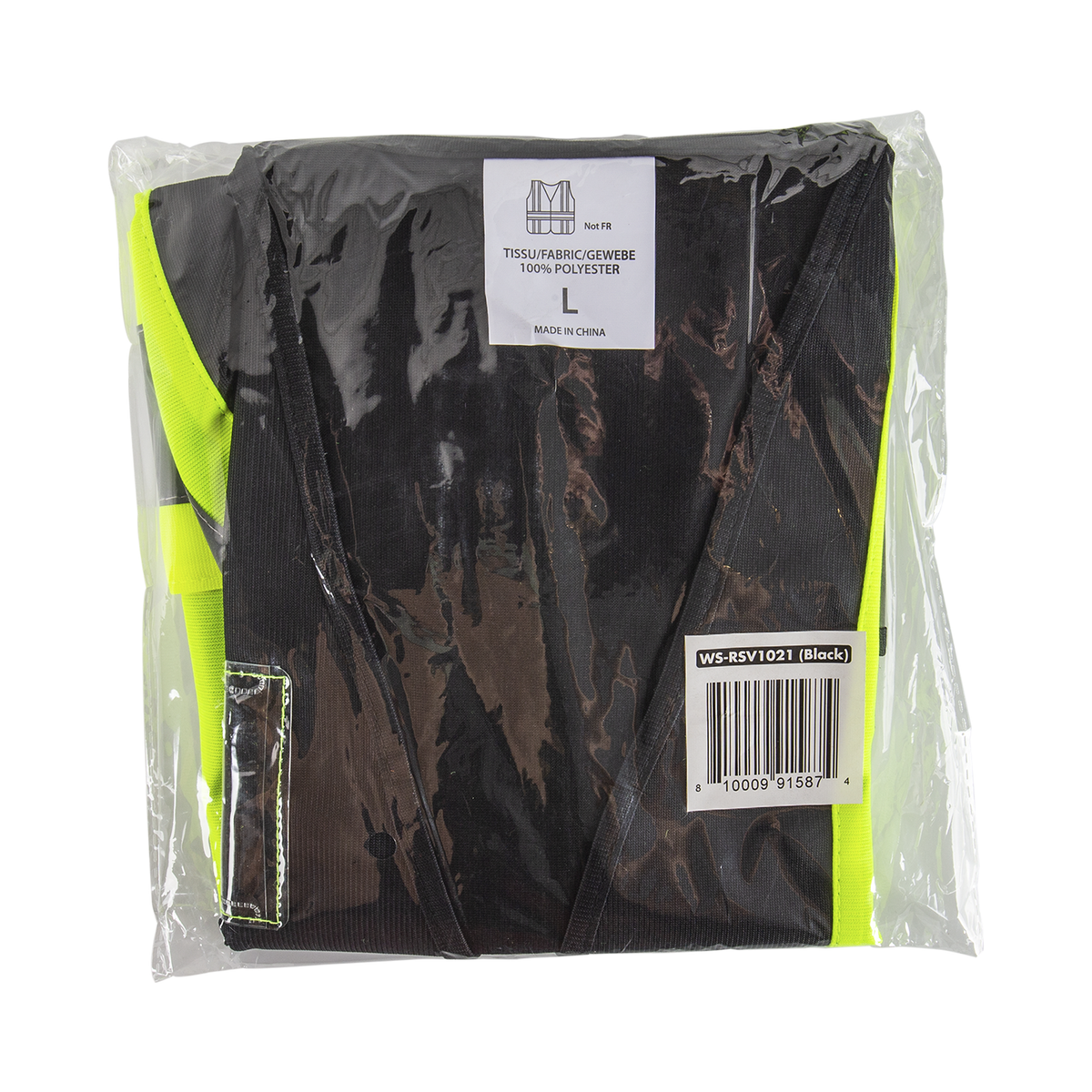 Karat High Visibility Reflective Safety Vest with Zipper Fastening (Black), Large — 1 pc — product photo 3
