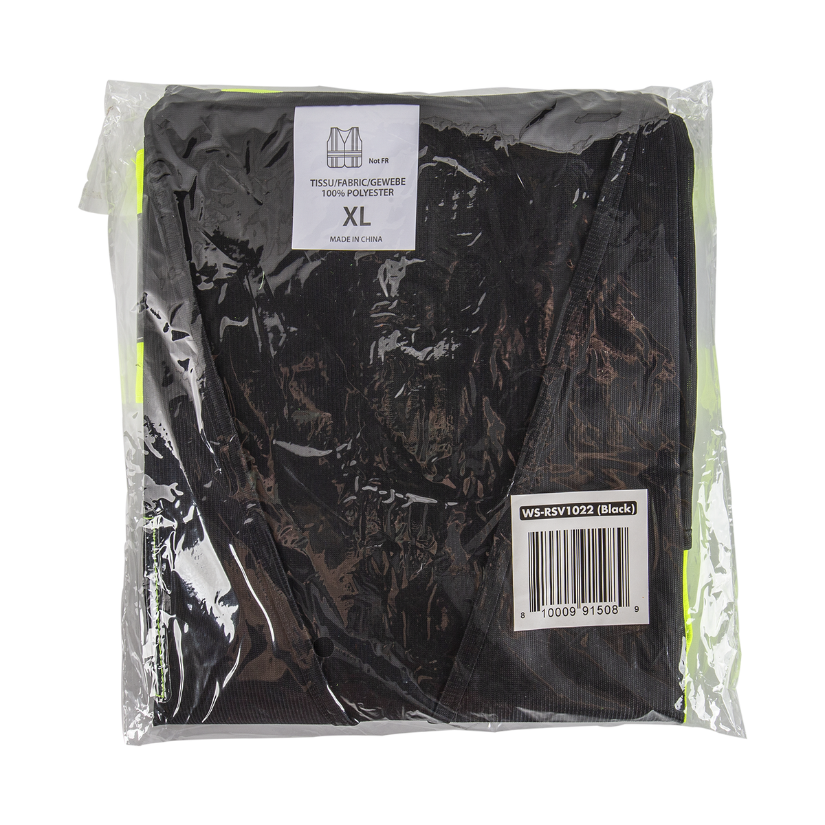 Karat High Visibility Reflective Safety Vest with Zipper Fastening (Black), X-Large — 1 pc — product photo 3