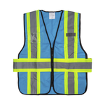 Karat High Visibility Reflective Safety Vest with Zipper Fastening (Blue), Large — 1 pc
