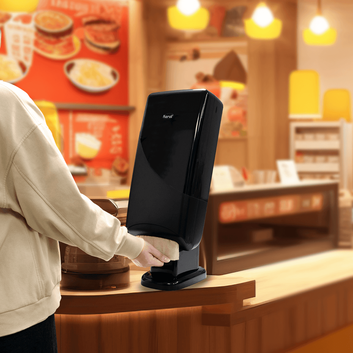 Karat Interfold Dispenser for Dispense Nap, Stand/Tabletop, Black — 1 unit — product photo 3