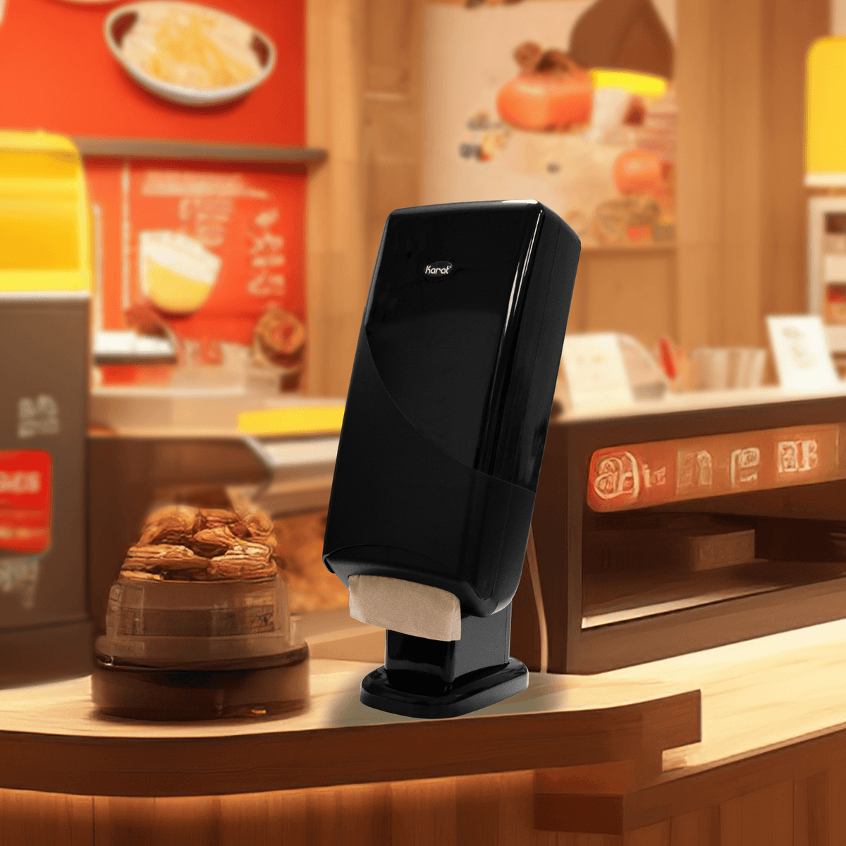Karat Interfold Dispenser for Dispense Nap, Stand/Tabletop, Black — 1 unit — product photo 4
