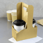 Karat Kraft Drink Carrier with Handle, for 2 Cups (10-32 oz), Paperboard — 250 ct
