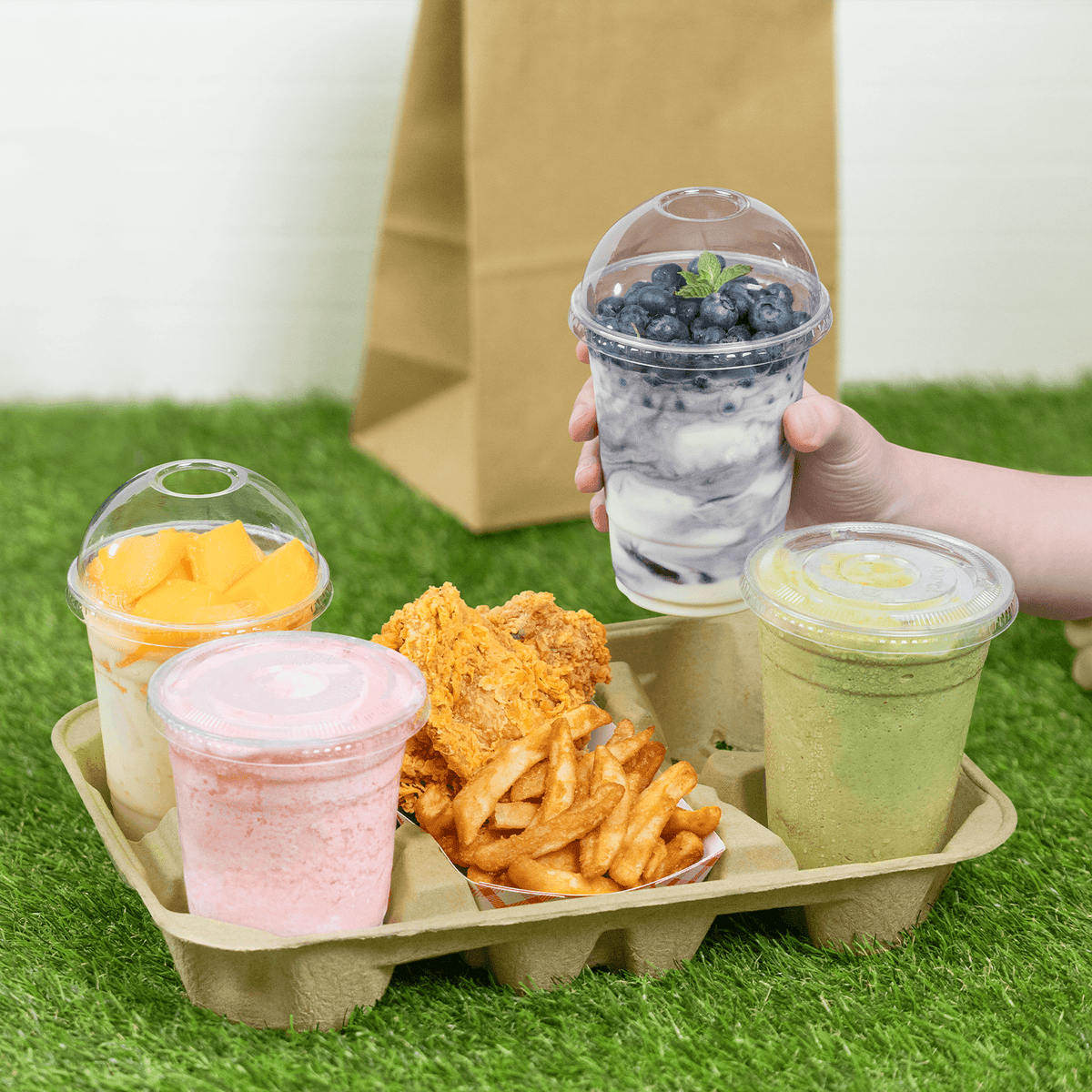 Karat Kraft Drink Carrier with tray, for 4 Cups (8-32 oz), Paperboard — 150 ct — product photo 3