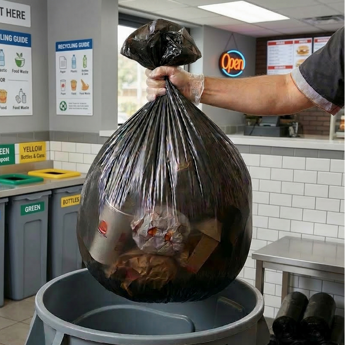 Karat Low Density 33-39 Gallon Trash Bags (33" x 39"), 1.2 Mil — 100 Bags