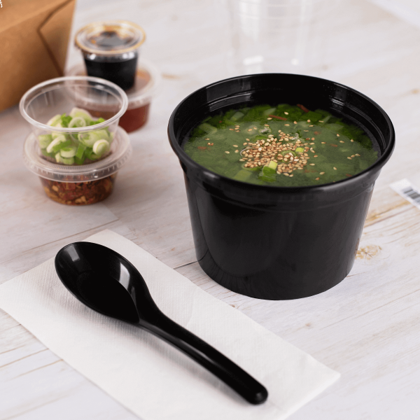 Karat Med-Heavy Weight Asian Soup Spoon, Black — 1,000 ct