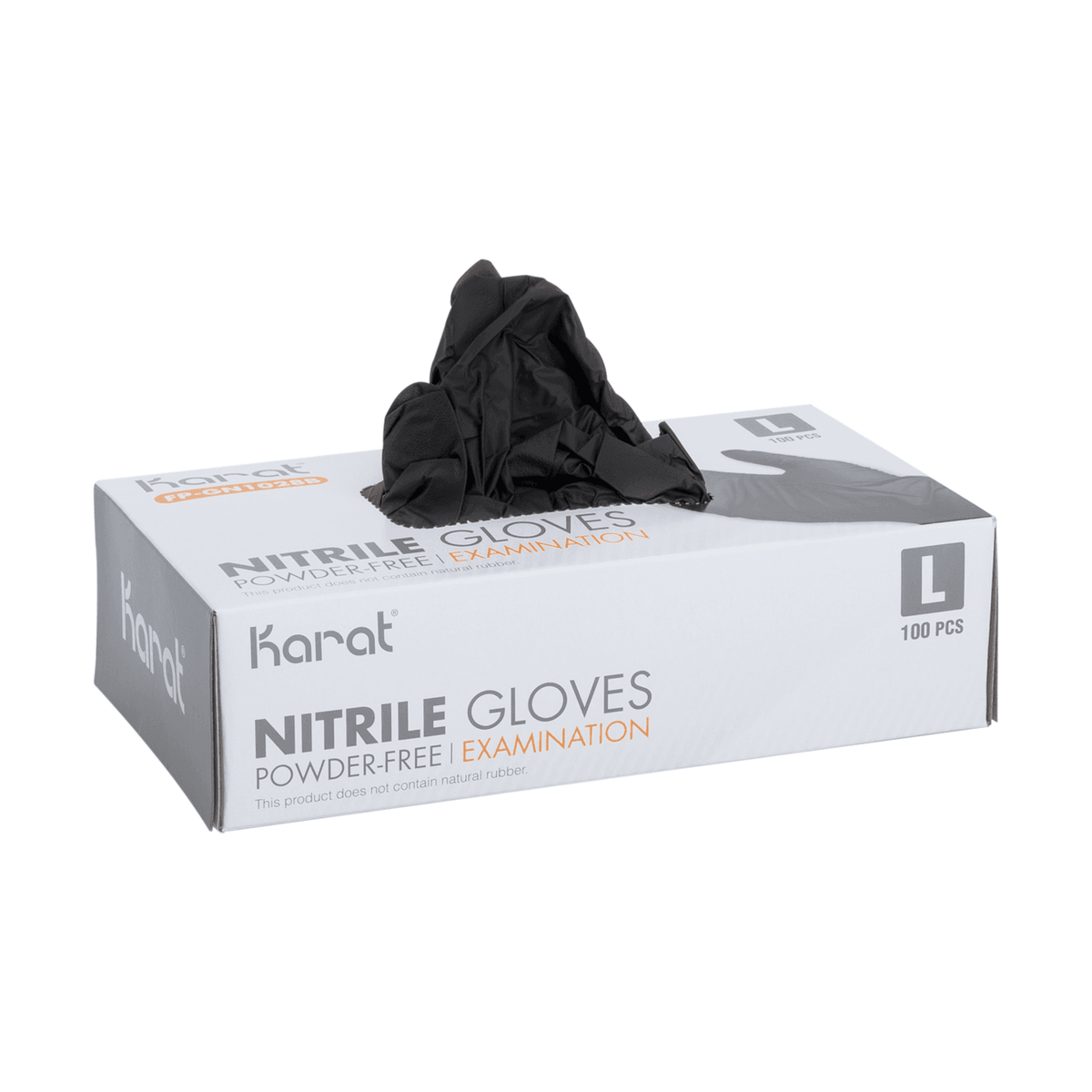 Karat Nitrile Gloves, Latex-Free, Powder-Free, Black, Large — 1,000 ct — product photo 3