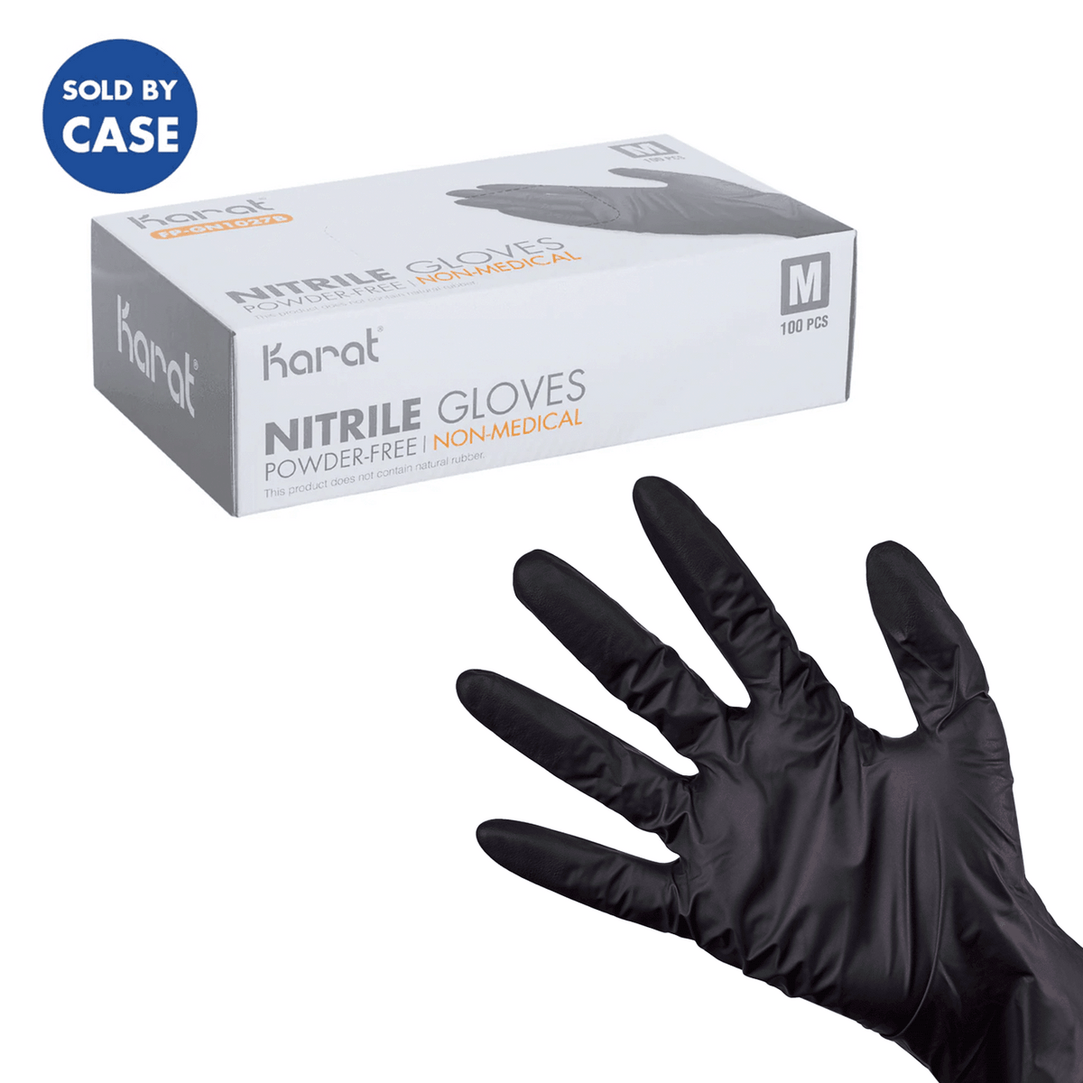 Karat Nitrile Gloves, Latex-Free, Powder-Free, Black, Medium — 1,000 ct