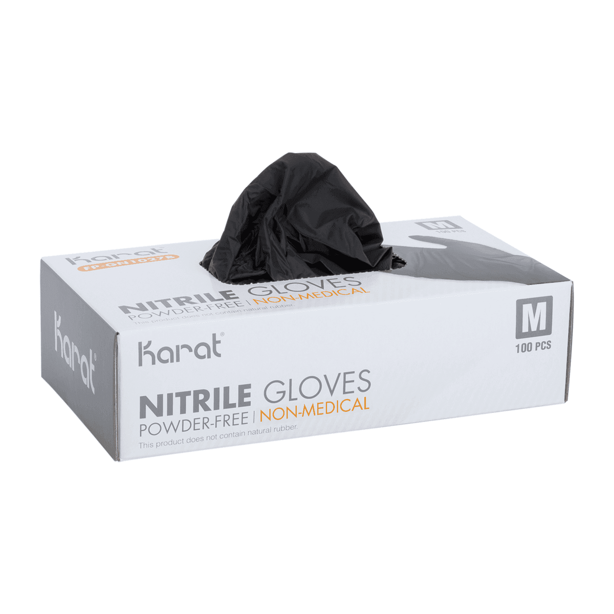 Karat Nitrile Gloves, Latex-Free, Powder-Free, Black, Medium — 1,000 ct — product photo 3