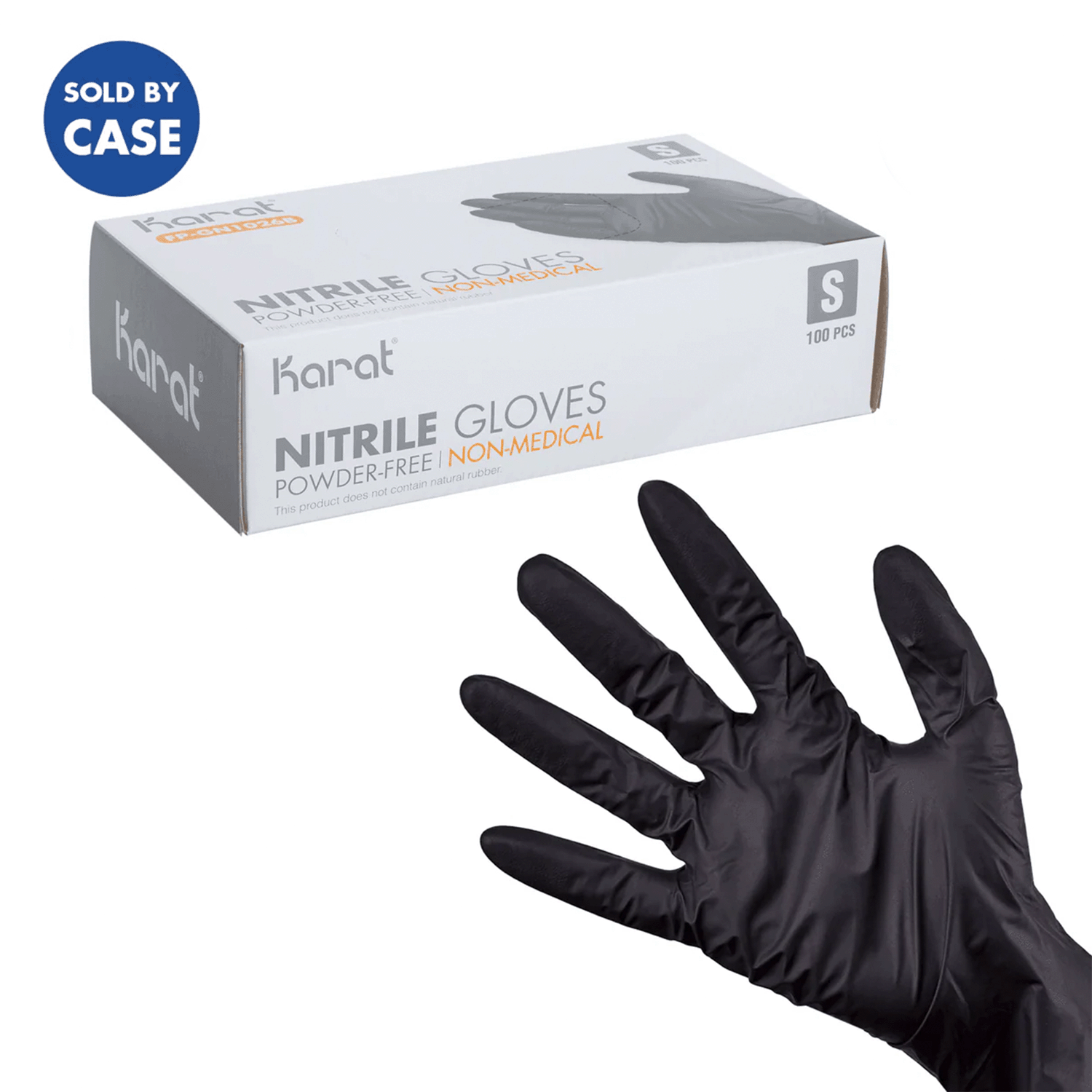 Karat Nitrile Gloves, Latex-Free, Powder-Free, Black, Small — 1,000 ct