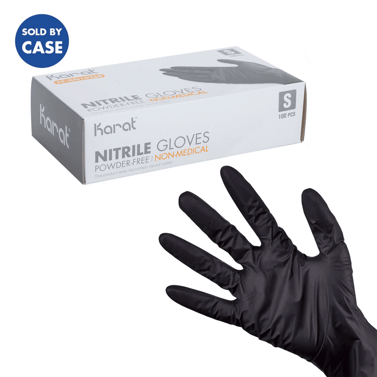 Karat Nitrile Gloves, Latex-Free, Powder-Free, Black, Small — 1,000 ct
