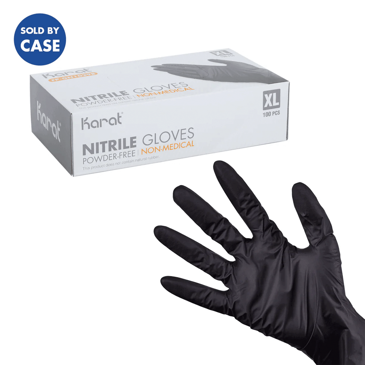 Karat Nitrile Gloves, Latex-Free, Powder-Free, Black, X-Large — 1,000 ct