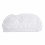 Karat OPS Lid for 36 oz Microwaveable Take-Out Box, 2-Compartment, Clear — 300 ct — product photo 2