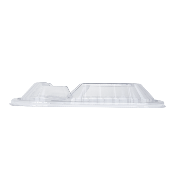 Karat OPS Lid for 36 oz Microwaveable Take-Out Box, 2-Compartment, Clear — 300 ct — product photo 3
