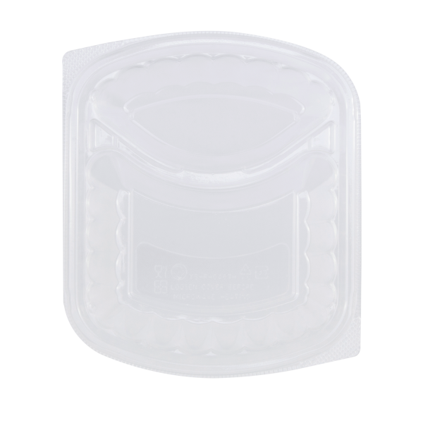 Karat OPS Lid for 36 oz Microwaveable Take-Out Box, 2-Compartment, Clear — 300 ct — product photo 4