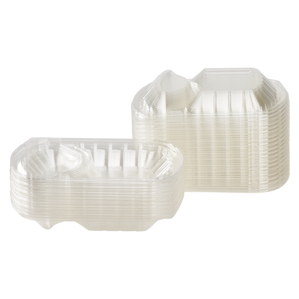 Karat OPS Lid for 36 oz Microwaveable Take-Out Box, 2-Compartment, Clear — 300 ct — product photo 5