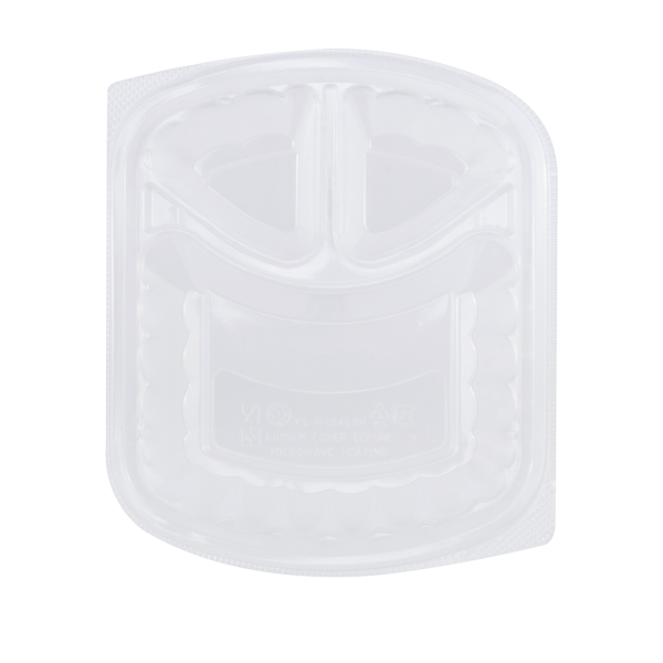 Karat OPS Lid for 36 oz Microwaveable Take-Out Box, 3-Compartment, Clear — 300 ct — product photo 5