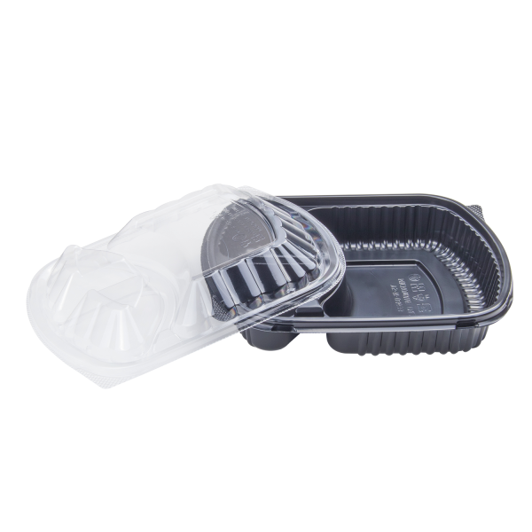Karat OPS Lid for 36 oz Microwaveable Take-Out Box, 3-Compartment, Clear — 300 ct — product photo 6
