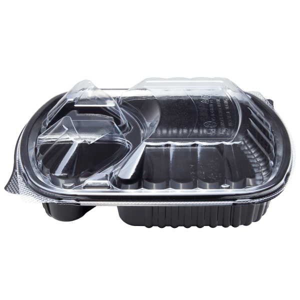 Karat OPS Lid for 36 oz Microwaveable Take-Out Box, 3-Compartment, Clear — 300 ct — product photo 7