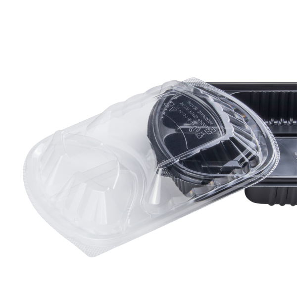 Karat OPS Lid for 36 oz Microwaveable Take-Out Box, 3-Compartment, Clear — 300 ct — product photo 8