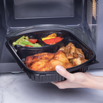 Karat OPS Lid for 36 oz Microwaveable Take-Out Box, 3-Compartment, Clear — 300 ct — product photo 10