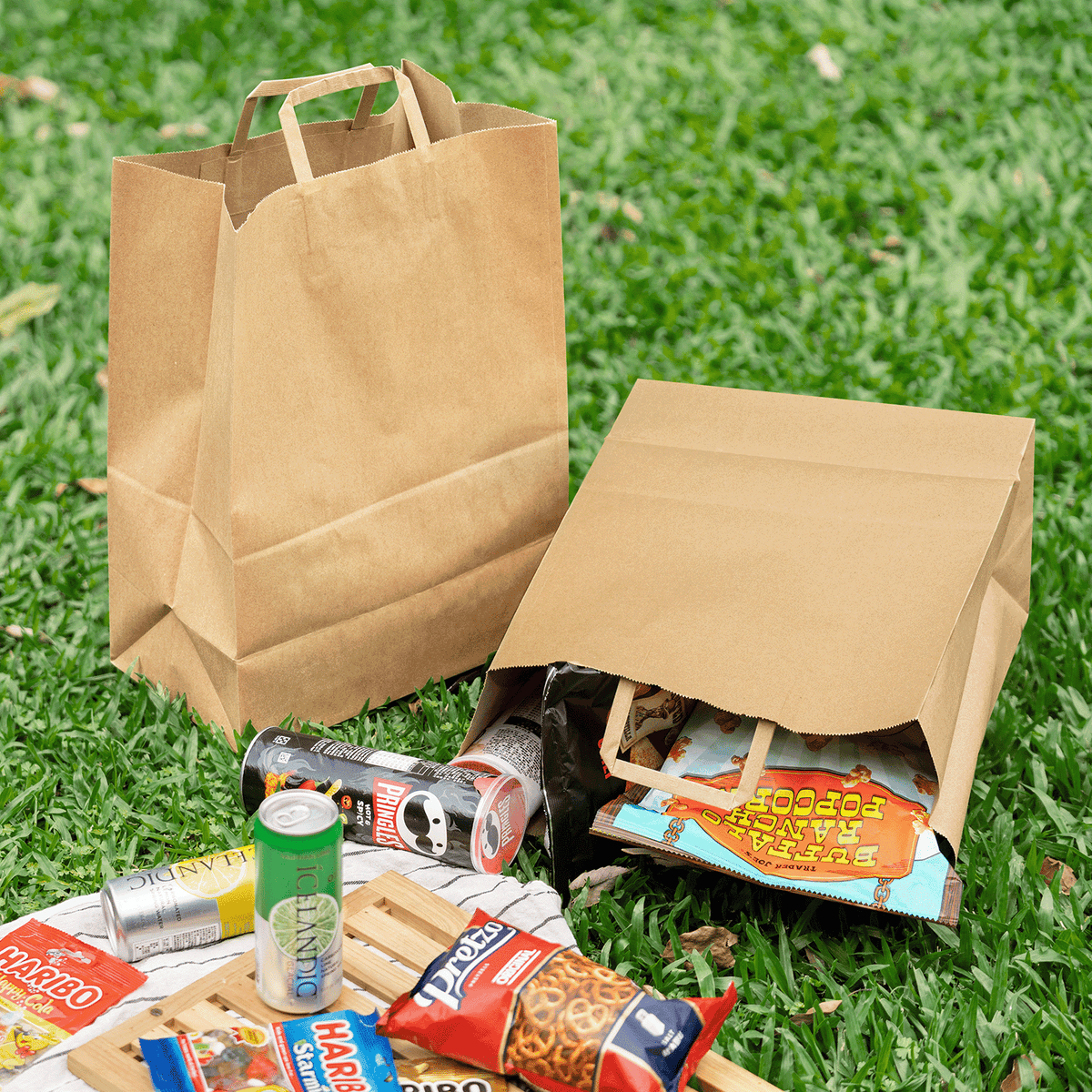 Karat Paper Barrel Sack Bag with Flat Handle — 300 ct — product photo 3
