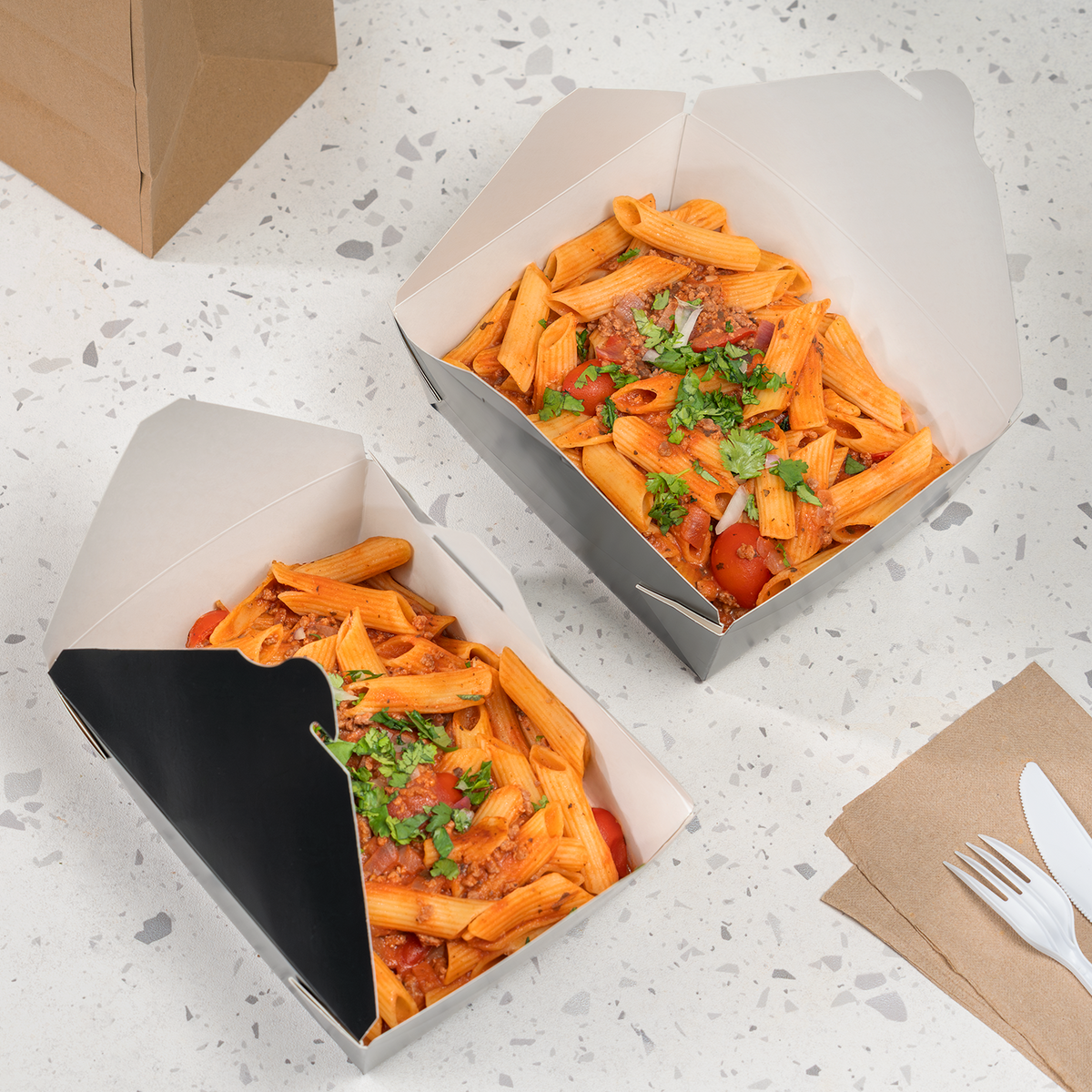 Karat Paper Fold To-Go Containers, 48 fl oz, Black — 300 ct — product photo 3