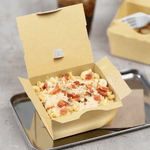 Karat Paper Folding Take-Out Container, Vented Holes, 27 fl. oz, Kraft — 200 ct