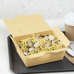 Karat Paper Folding Take-Out Container, Vented Holes, 45 fl. oz, Kraft — 300 ct