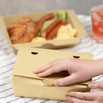 Karat Paper Folding Take-Out Container, Vented Holes, 63 fl. oz, Kraft — 200 ct — product photo 4