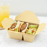 Karat Paper Take-Out Boxes, 2-Compartment, 48 fl. oz, Kraft — 200 ct