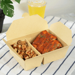 Karat Paper Take-Out Boxes, 2-Compartment, 76 fl. oz, Kraft — 200 ct