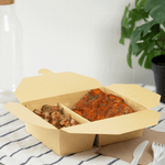 Karat Paper Take-Out Boxes, 2-Compartment, 76 fl. oz, Kraft — 200 ct — product photo 4
