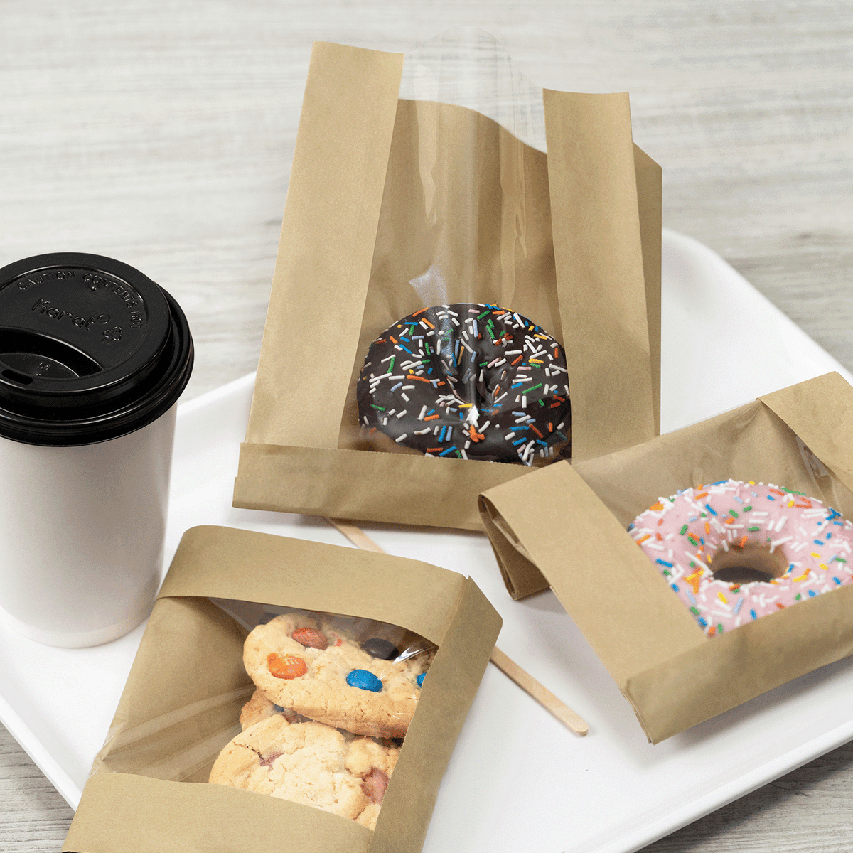 Karat Pastry Paper Bag with Window — 1000 ct