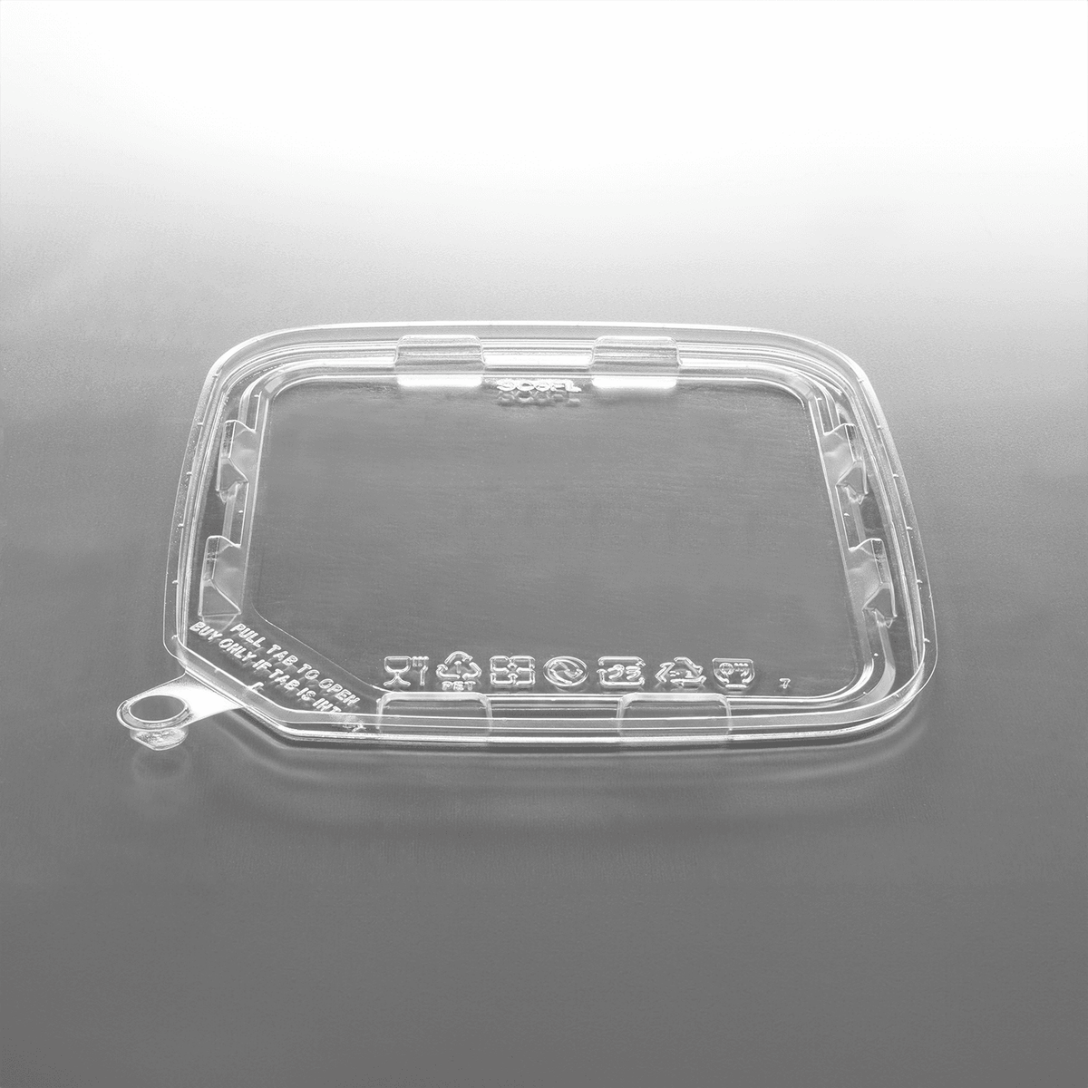 Karat PET Flat Lid for Tamper Resistant Square Container — 300 ct — product photo 2