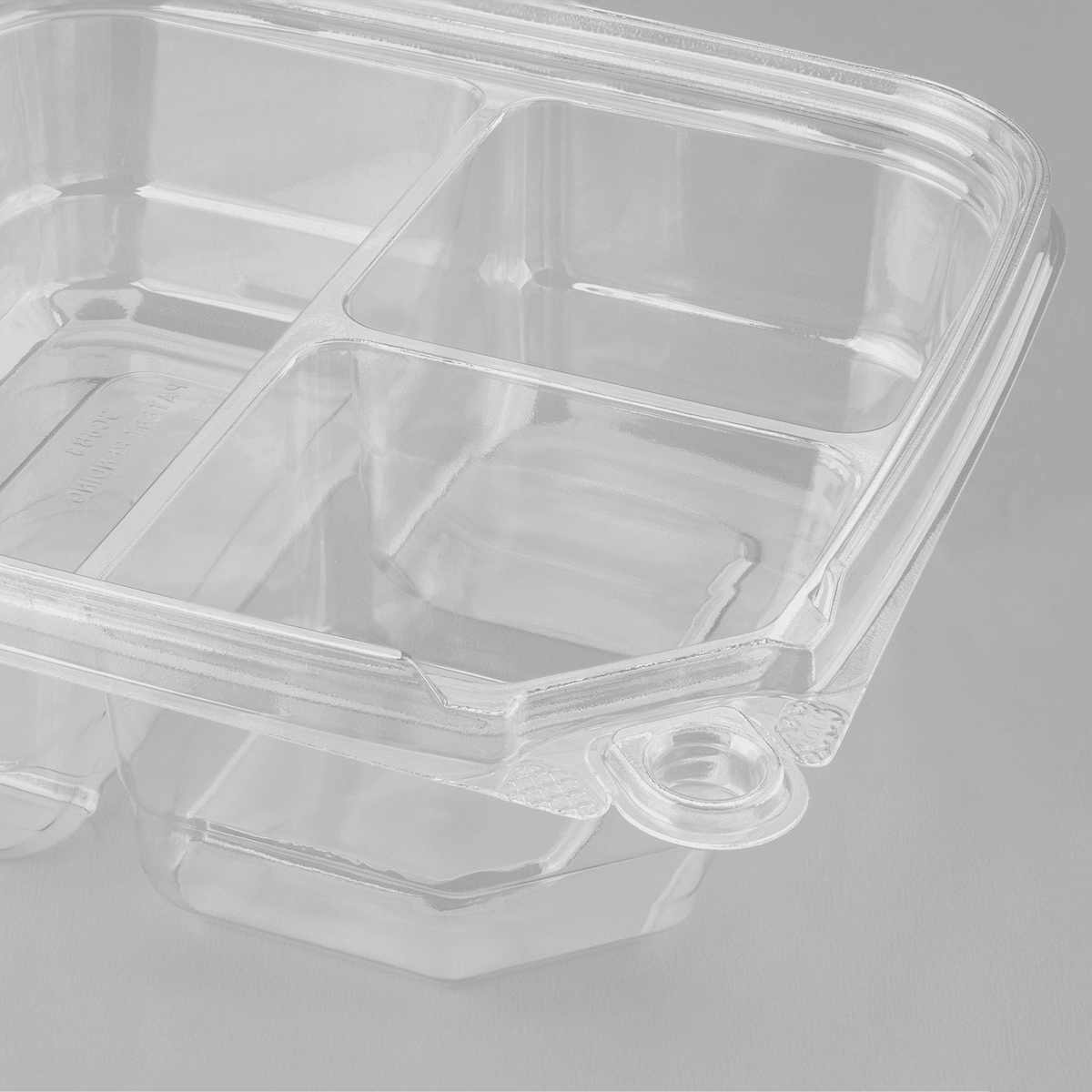 Karat PET Tamper Resistant Grab N' Go Container, 3-Compartment — 300 ct — product photo 6