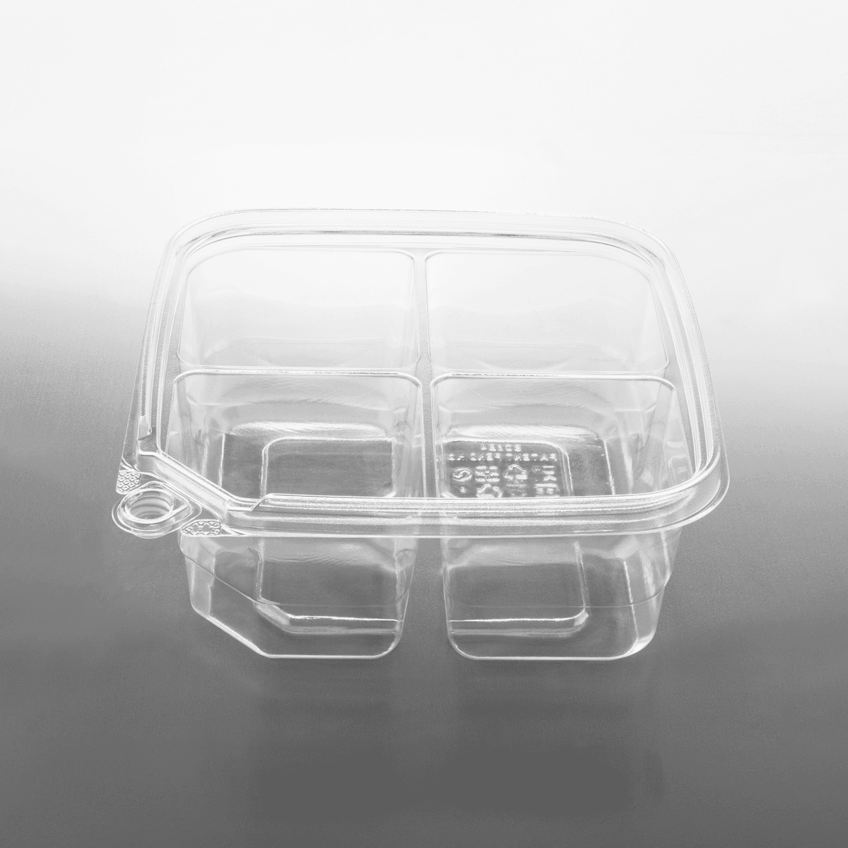 Karat PET Tamper Resistant Grab N' Go Container, 4-Compartment — 300 ct — product photo 2