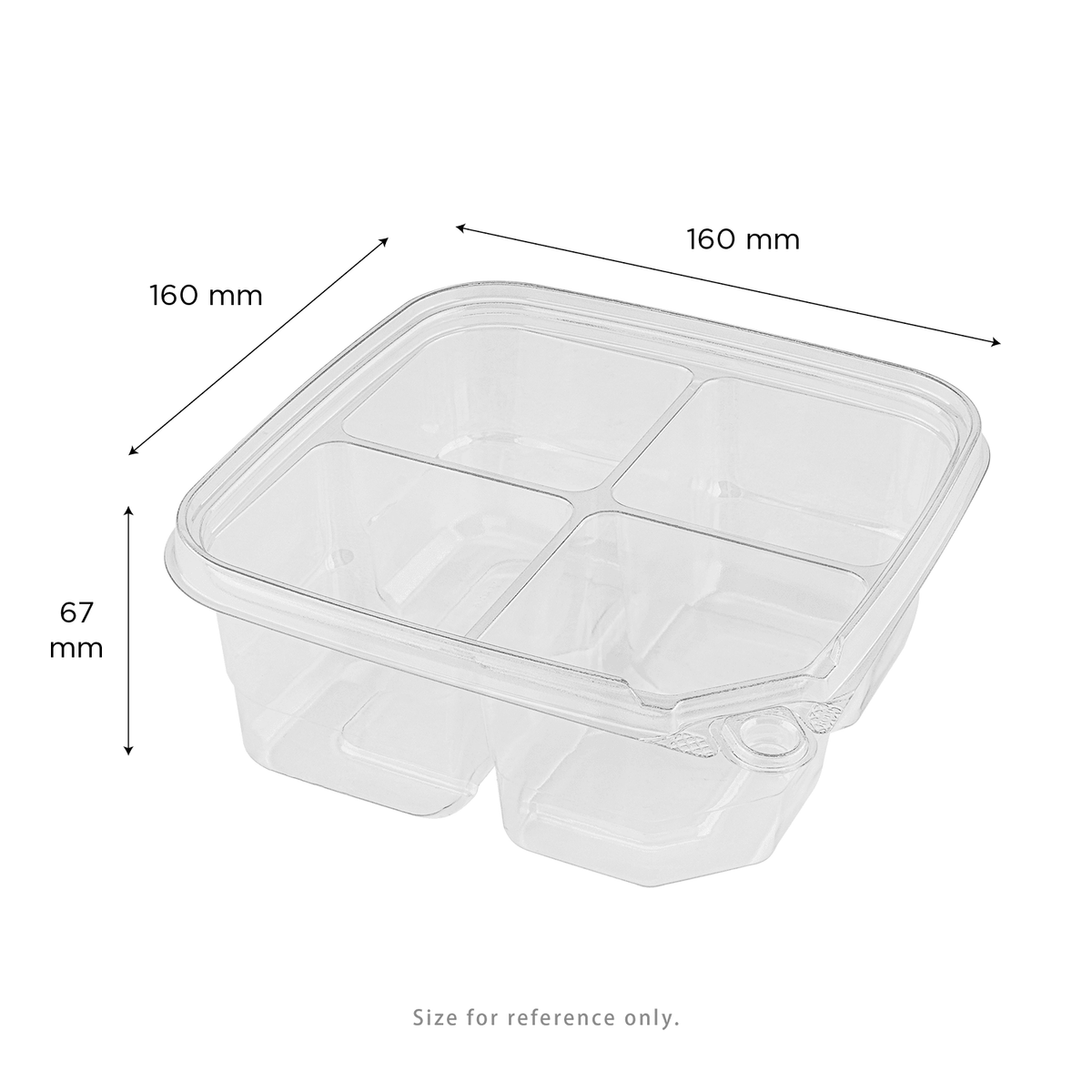 Karat PET Tamper Resistant Grab N' Go Container, 4-Compartment — 300 ct — product photo 5