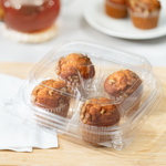 Karat PET Tamper Resistant Muffin Container, 4-Compartment — 150 ct