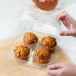 Karat PET Tamper Resistant Muffin Container, 4-Compartment — 150 ct — product photo 4